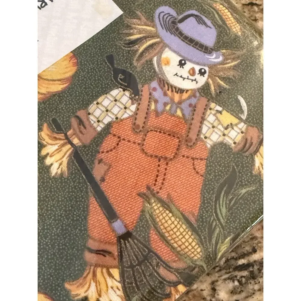 Miles Kimball FABRIC Harvest Tablecloth 66x84” Scarecrows Pumpkins Brand New